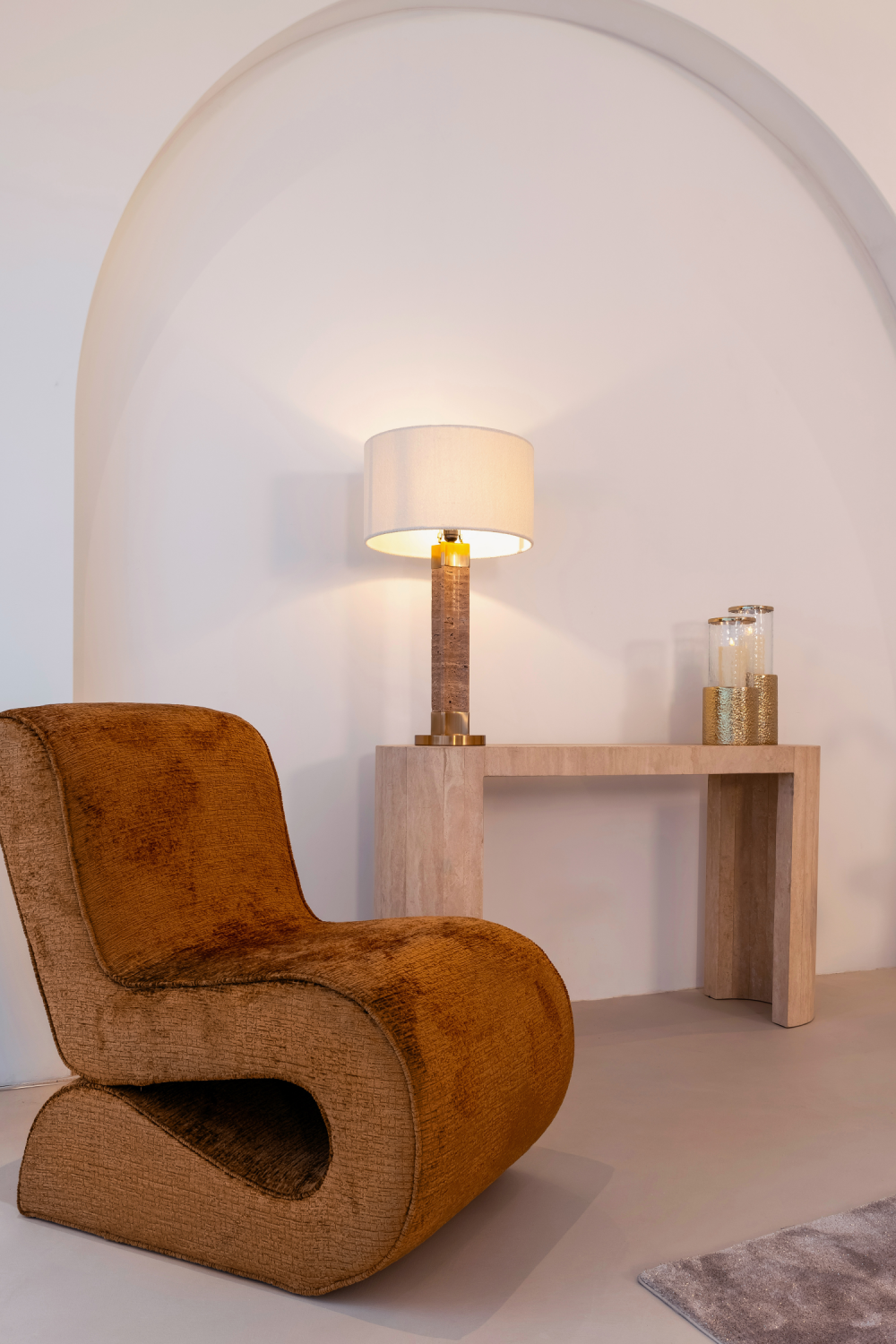 Beige Travertine Console Table | Oroa.com