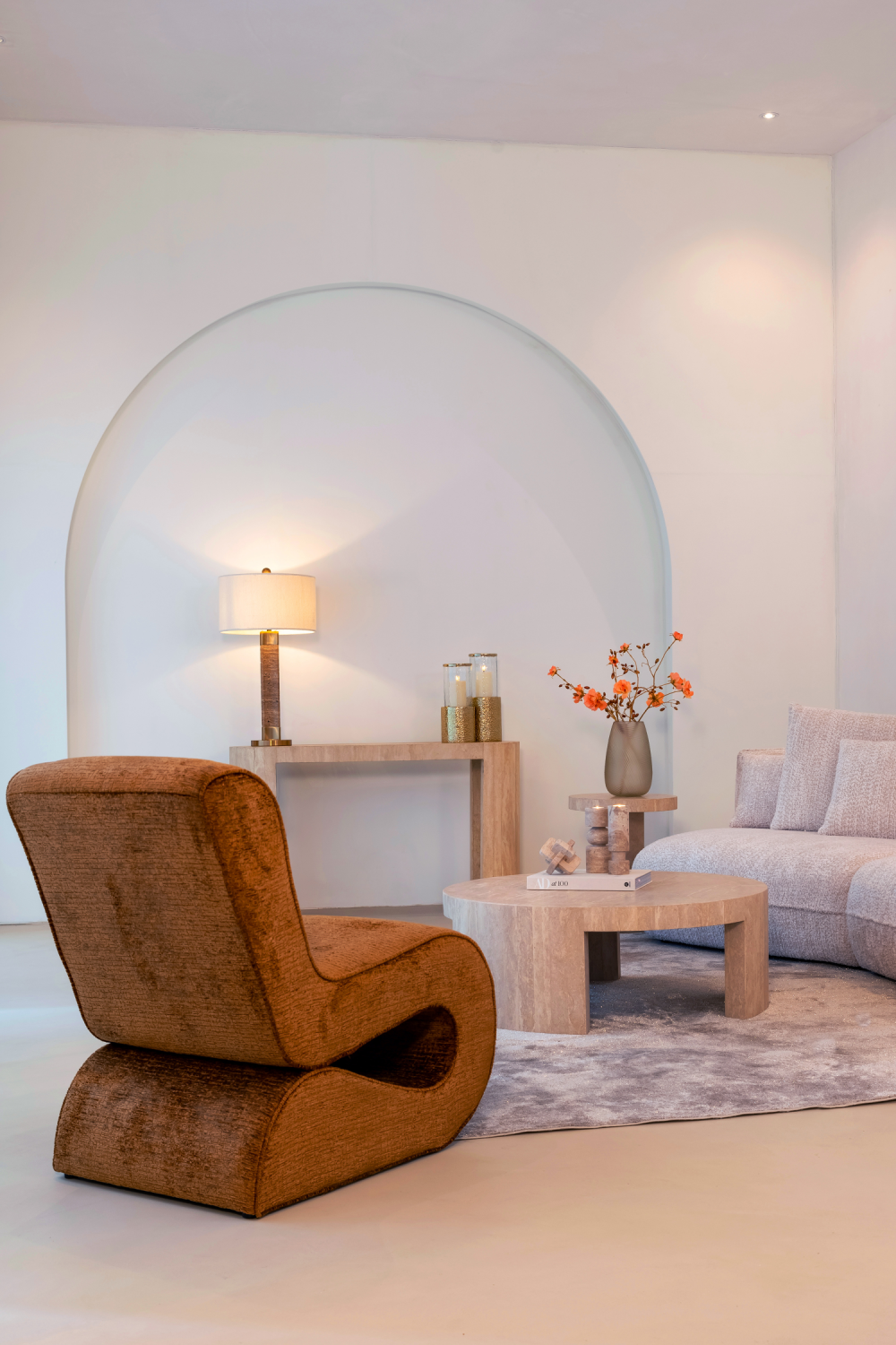 Beige Travertine Console Table | Oroa.com
