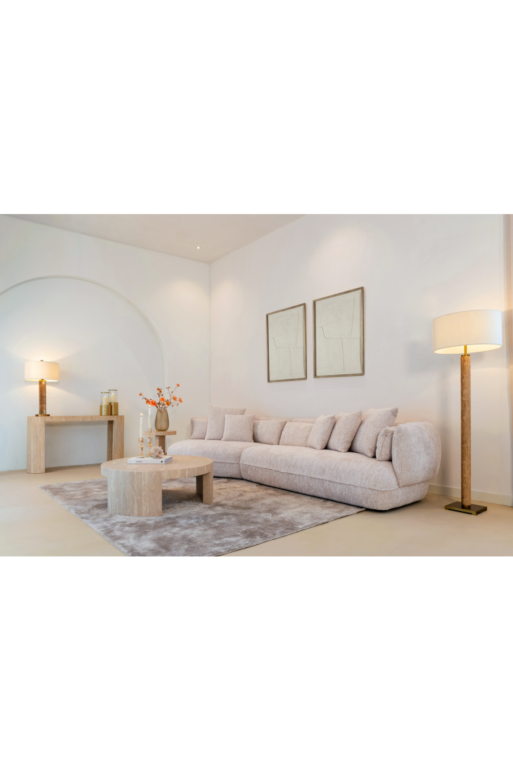 Beige Travertine Console Table | Oroa.com