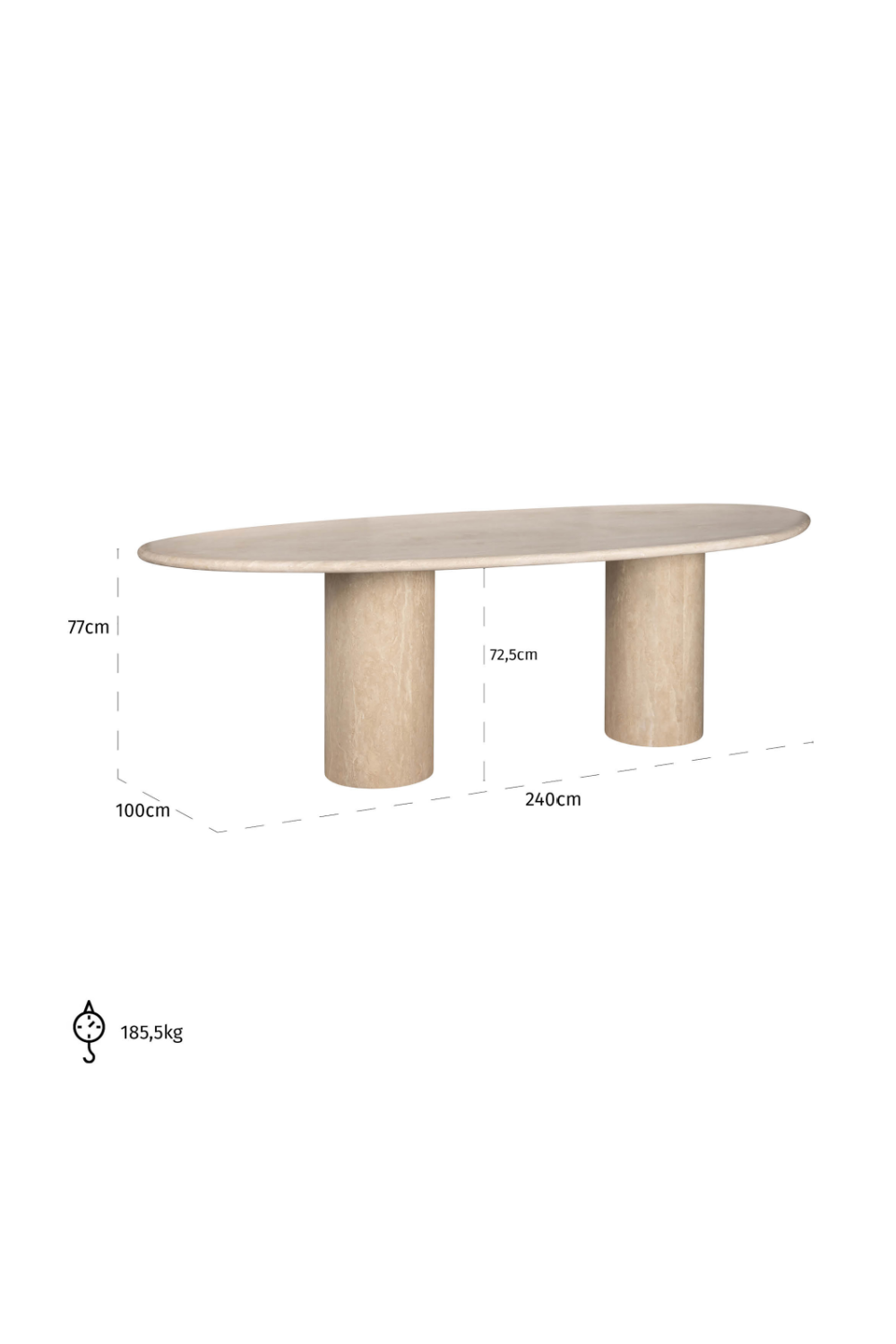 Organic-Shaped Travertine Dining Table | Richmond Interiors Renaissance | Oroa.com