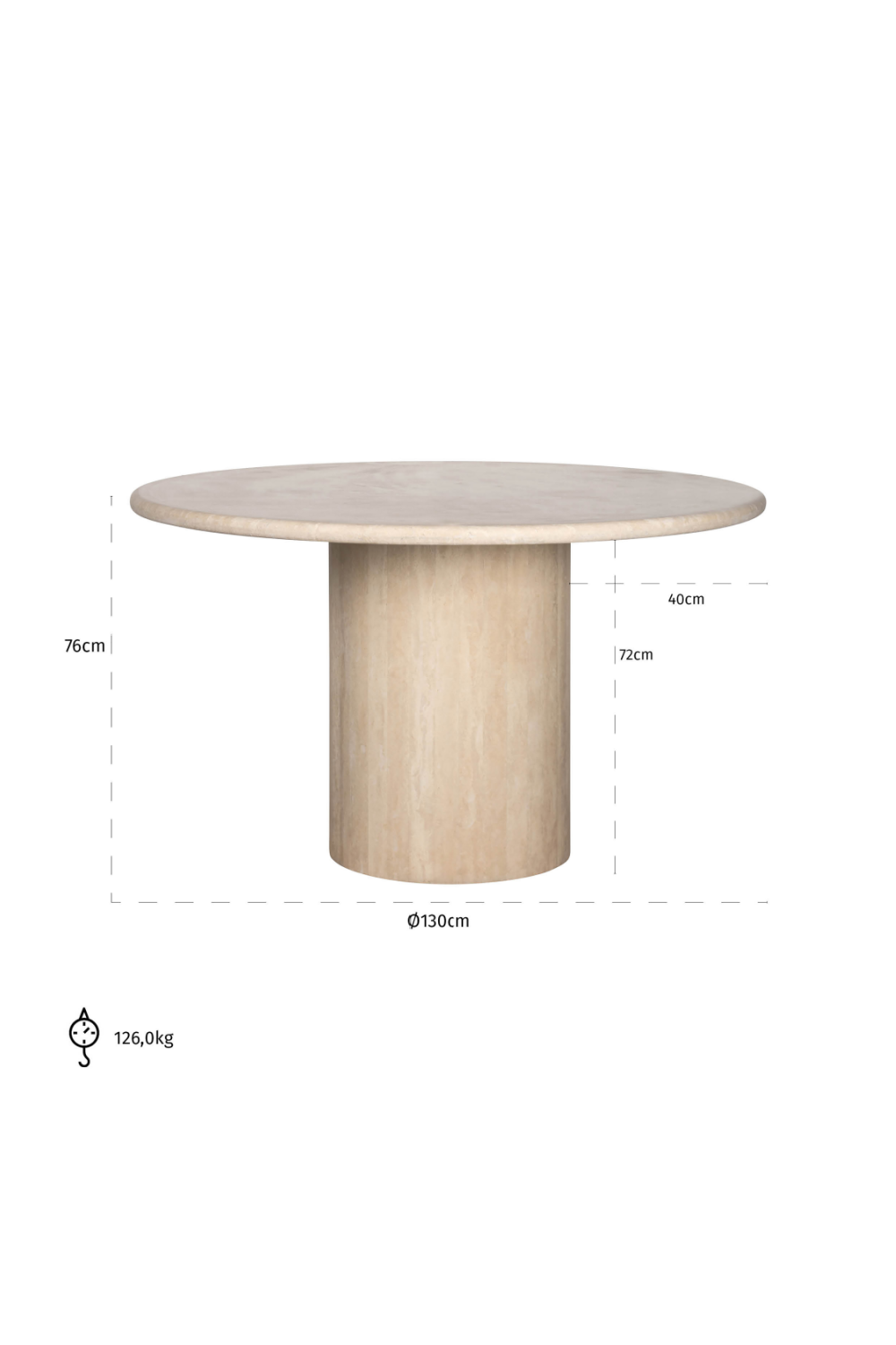 Round Travertine Dining Table | Oroa.com