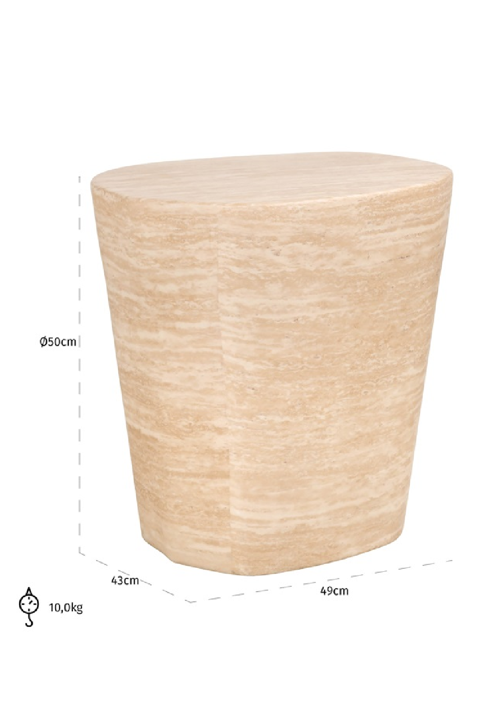 Travertine Side Table | Oroa.com