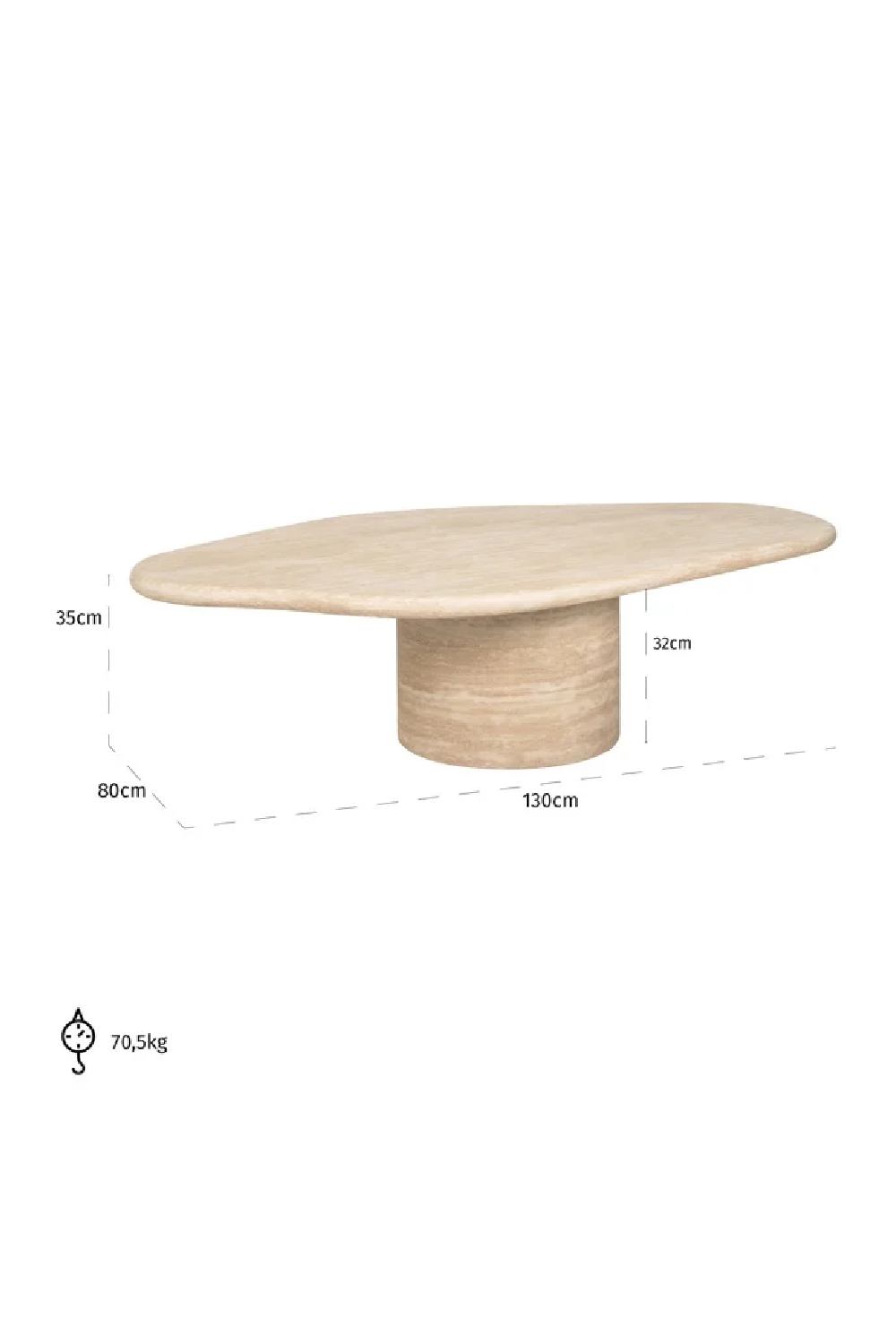 Travertine Organic Coffee Table | Oroa.com