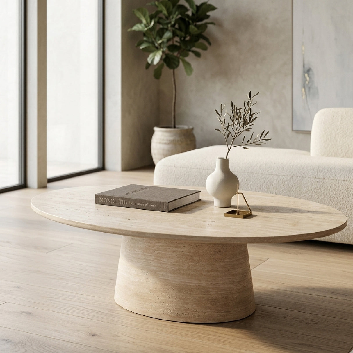 Travertine Organic Dining Table | Oroa.com