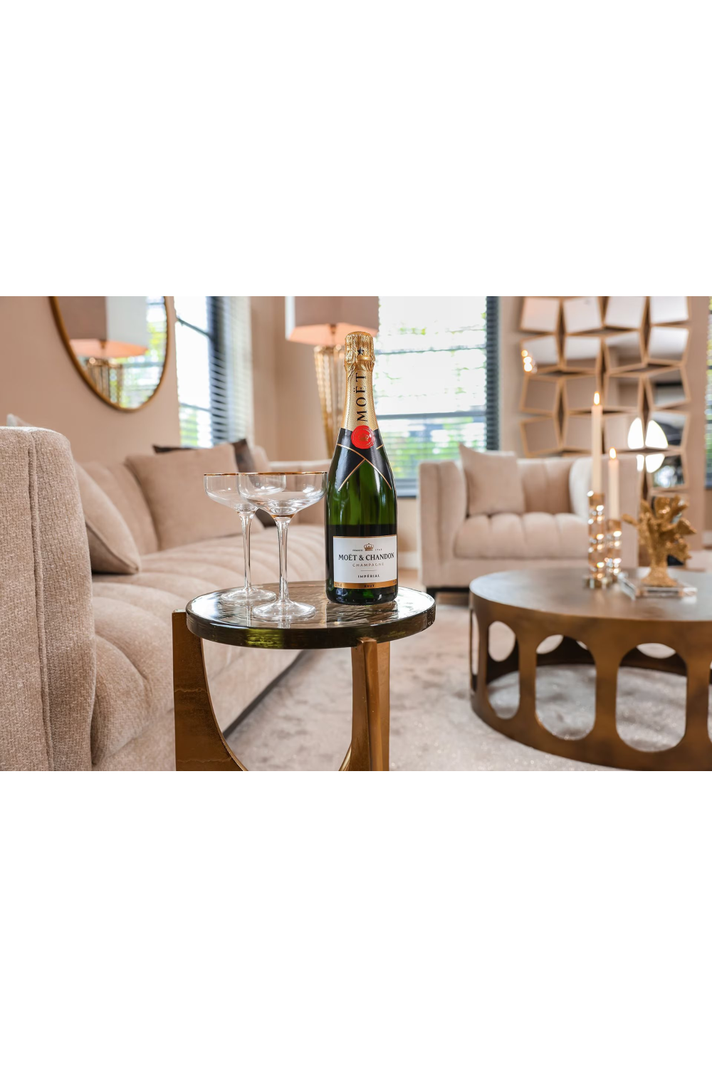Gold Round Coffee Table | Oroa.com