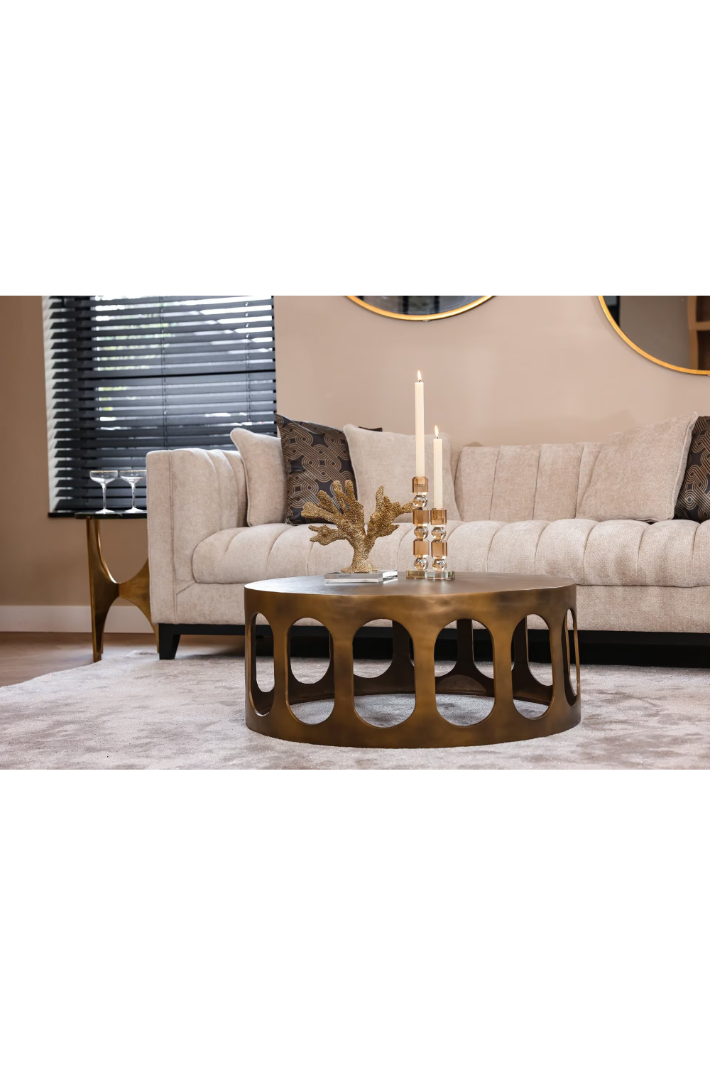 Gold Round Coffee Table | Oroa.com