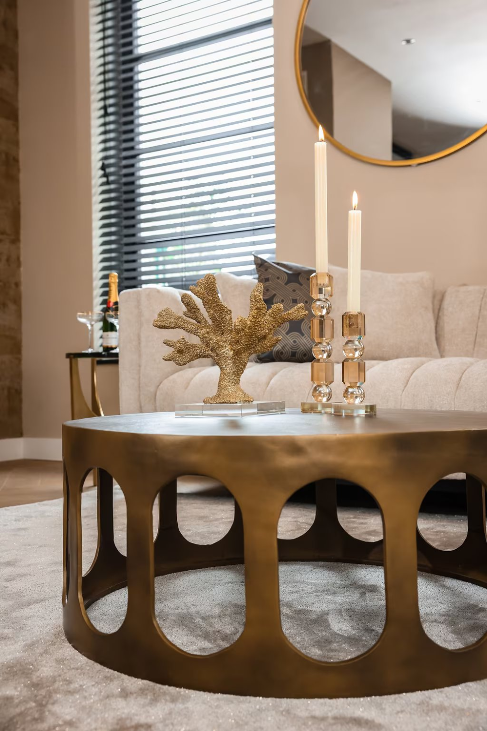 Gold Round Coffee Table | Oroa.com
