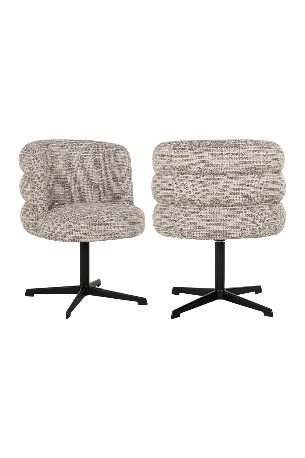 Beige Curved-Back Swivel Chair | Oroa.com