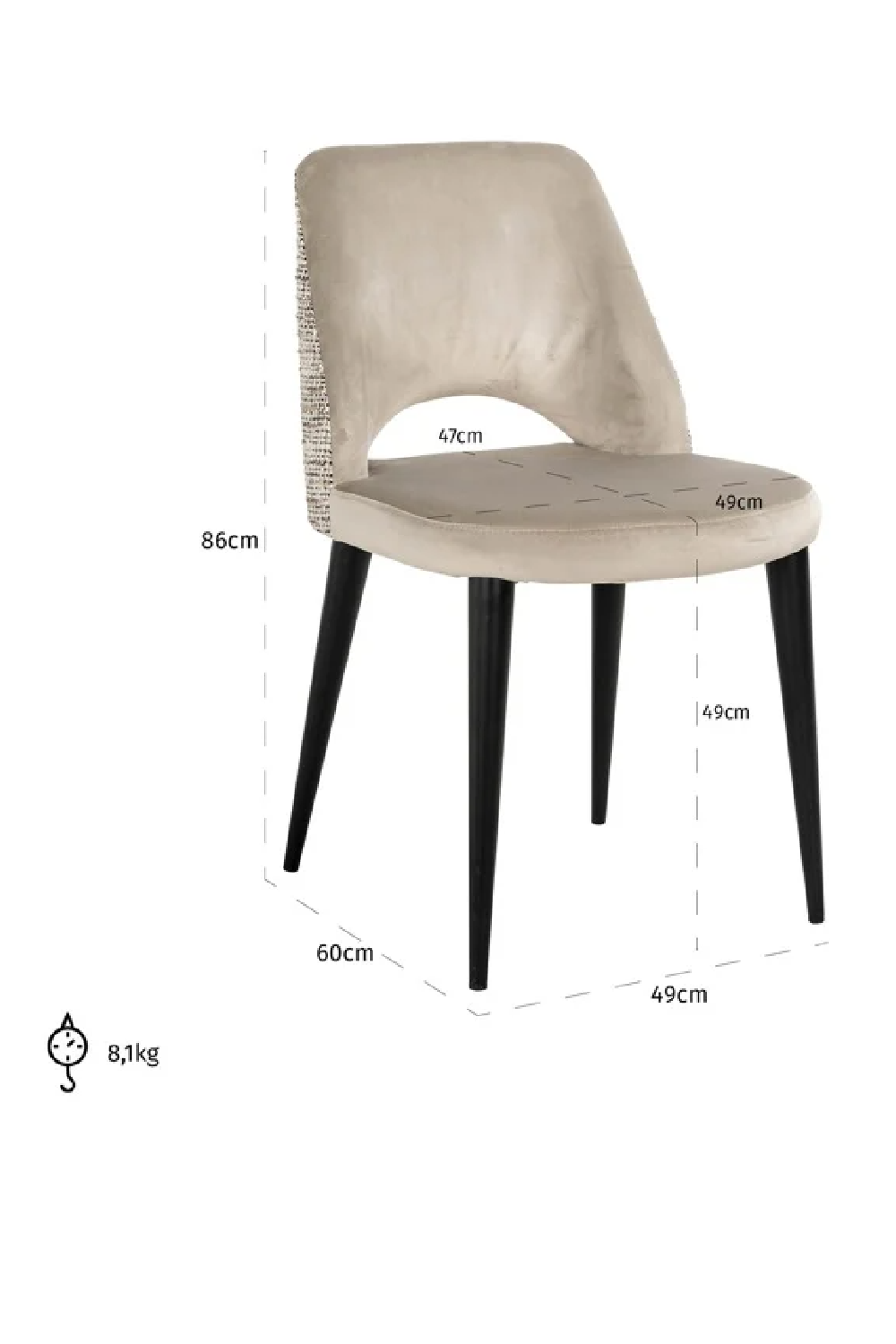 Khaki Cut-Out Dining Chair | Richmond Interiors Tabitha | Oroa.com