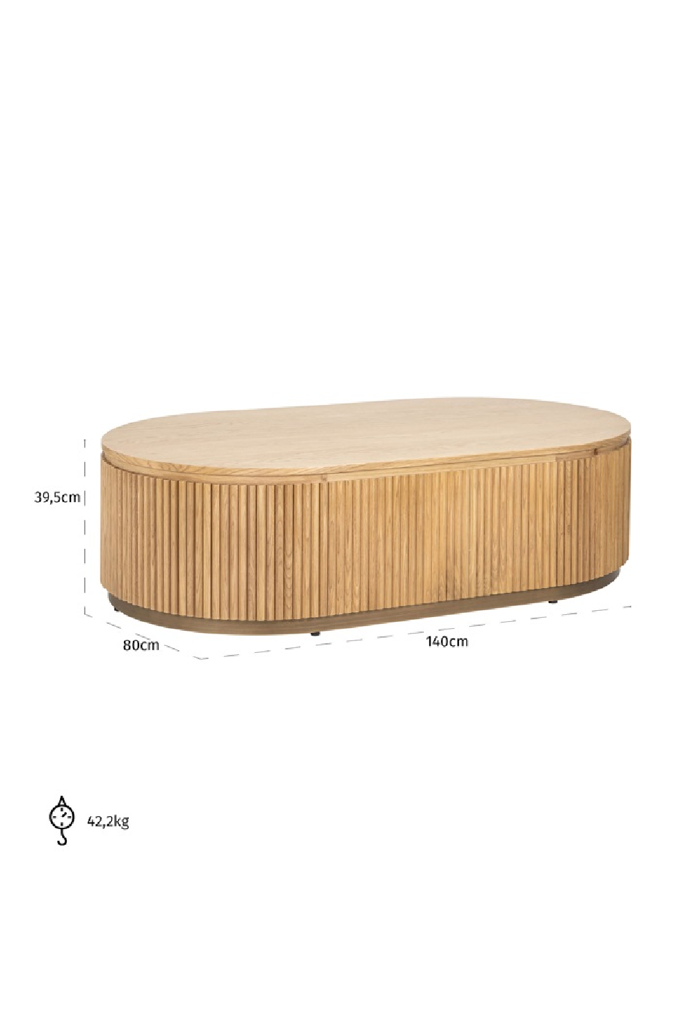 Natural Oak Oval Coffee Table | Oroa.com