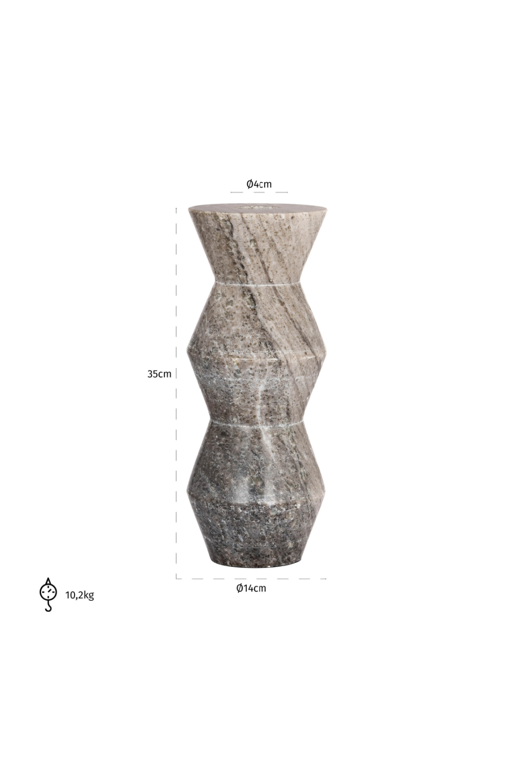 Beige Marble Angular Vase | Richmond Interiors Sepp | Oroa.com