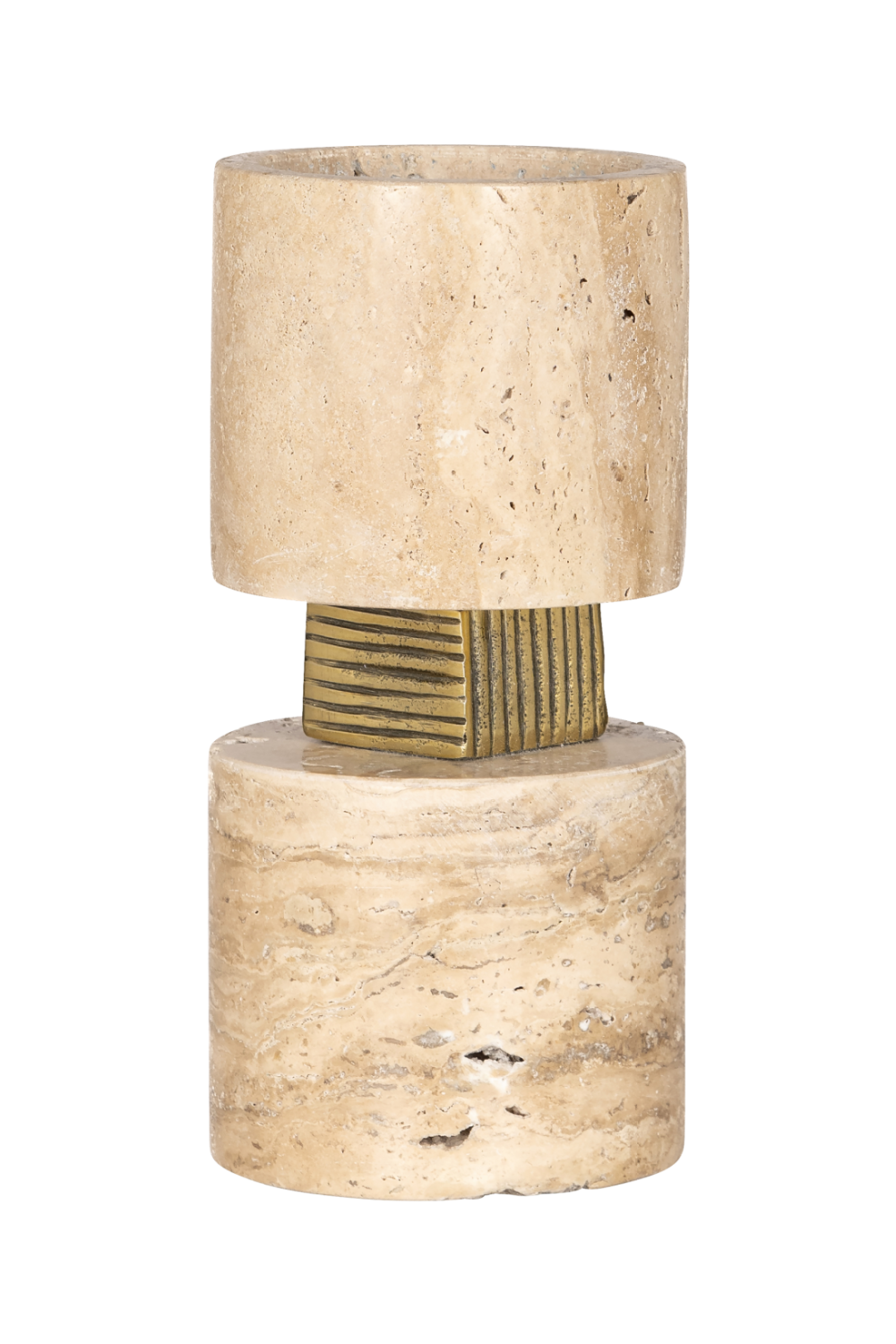 Beige Travertine Candle Holder | Richmond Interiors Boaz | Oroa.com