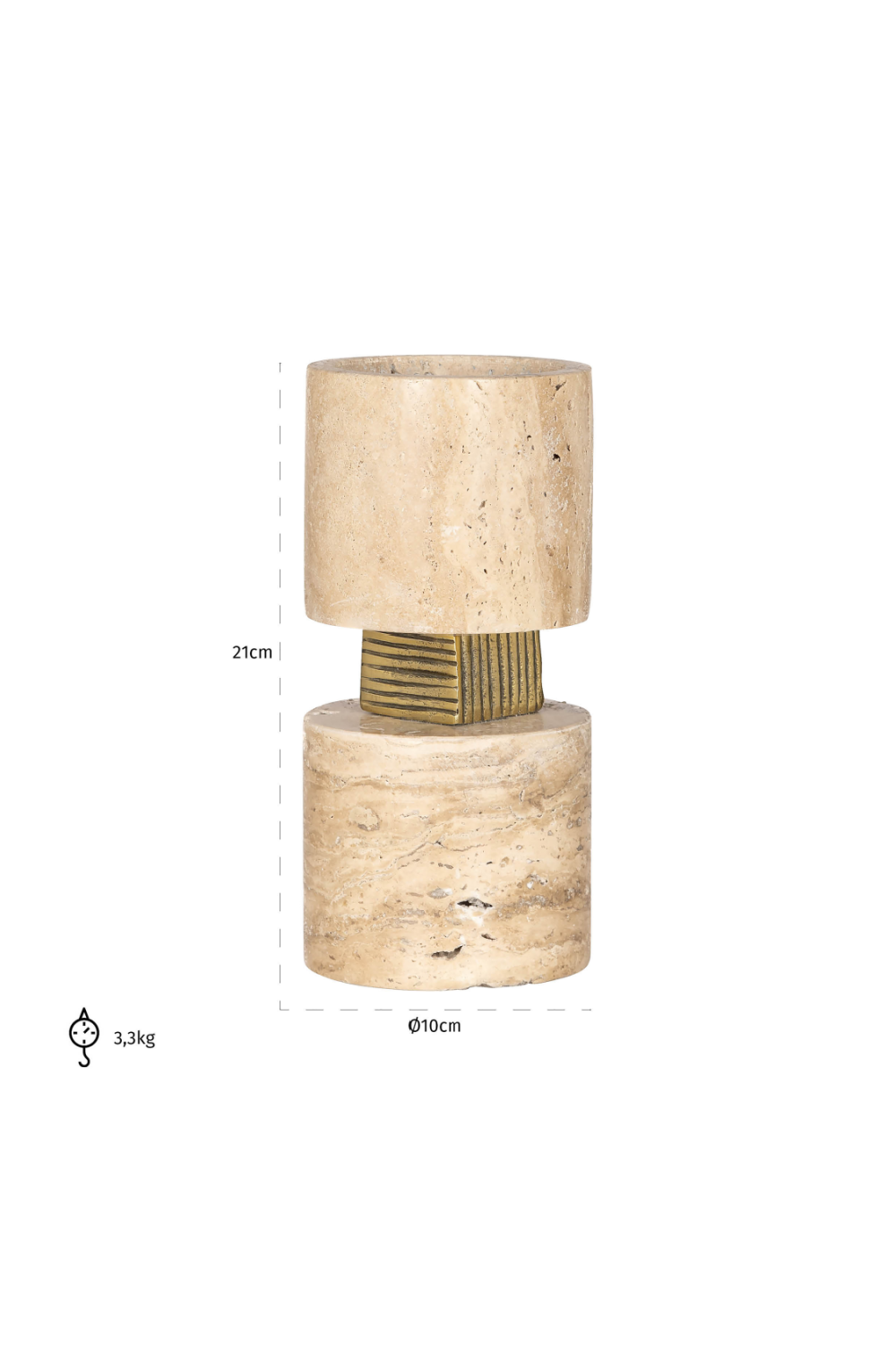 Beige Travertine Candle Holder | Richmond Interiors Boaz | Oroa.com