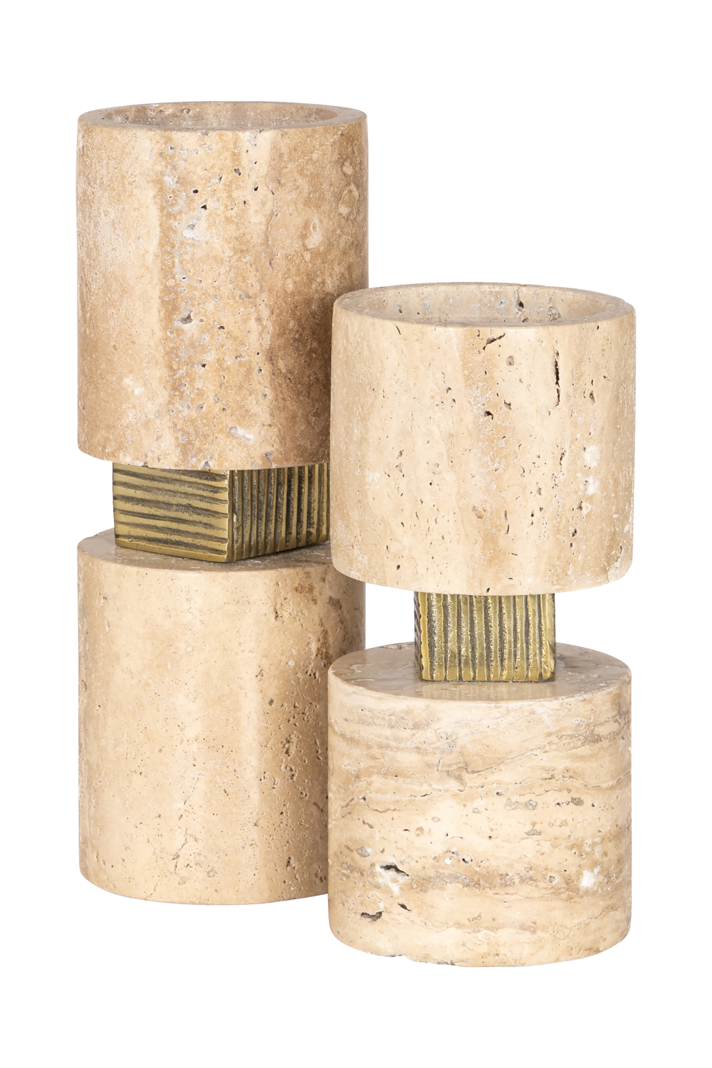 Beige Travertine Candle Holder | Richmond Interiors Boaz | Oroa.com