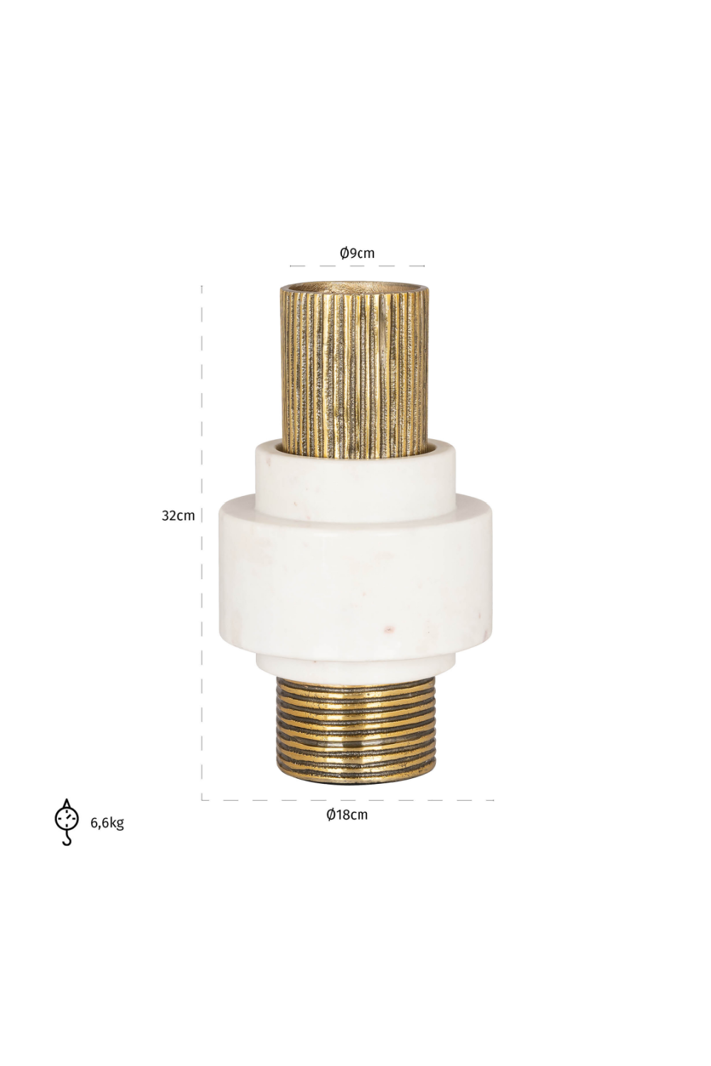 Gold Cylindrical Vase | Oroa.com