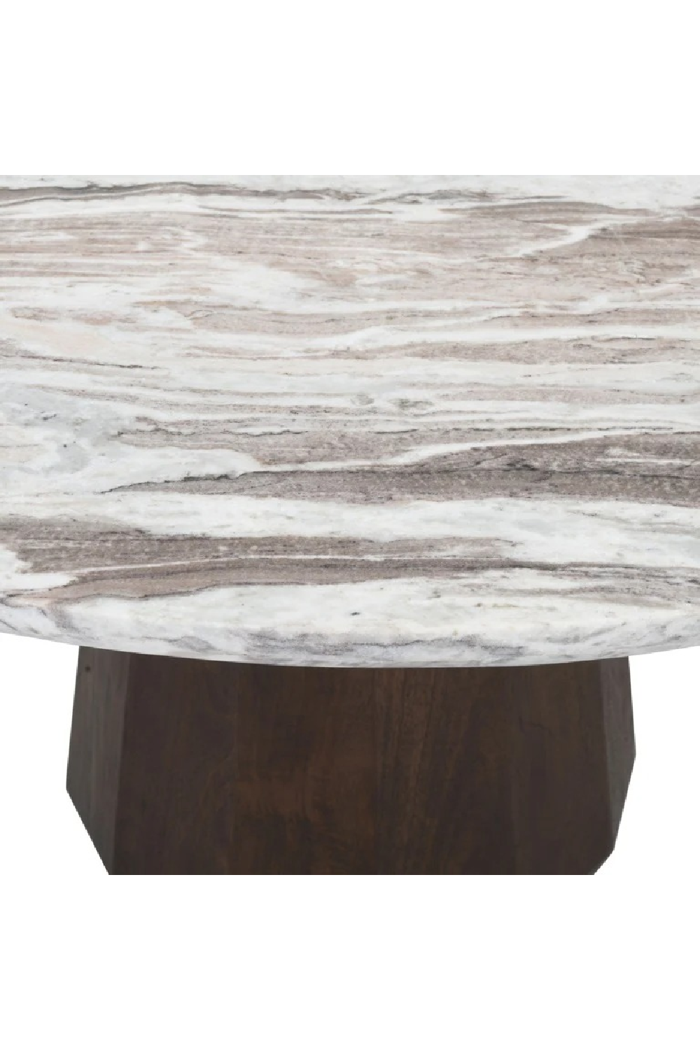 Round Marble Brown Dining Table | Richmond Interiors Oberoy | Oroa.com