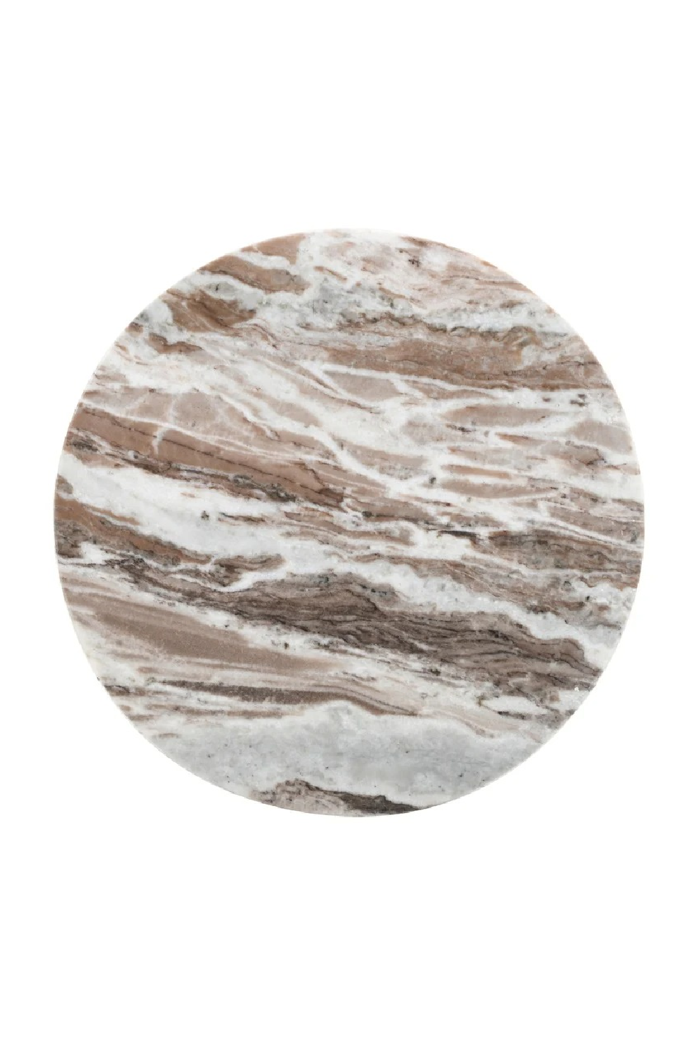 Round Marble Brown End Table | Oroa.com