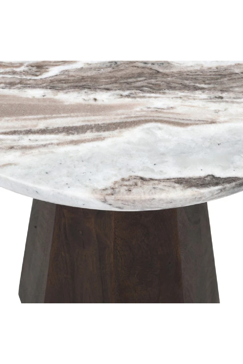 Round Marble Brown End Table | Oroa.com