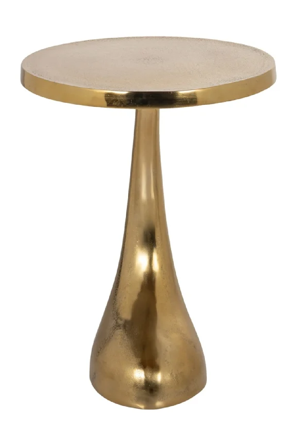 Gold Curved Pedestal End Table | Oroa.com