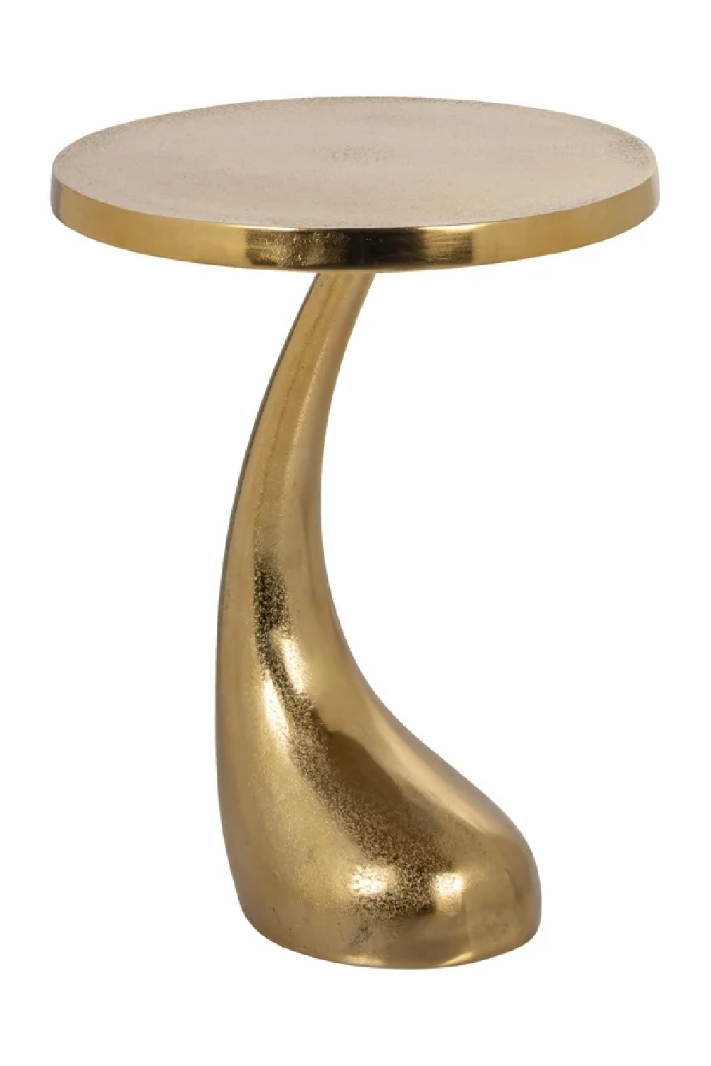Gold Curved Pedestal End Table | Richmond Interiors Dolphin | Oroa.com