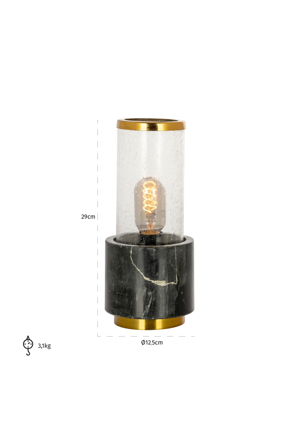 Black Marble Cylinder Table Lamp | Oroa.com