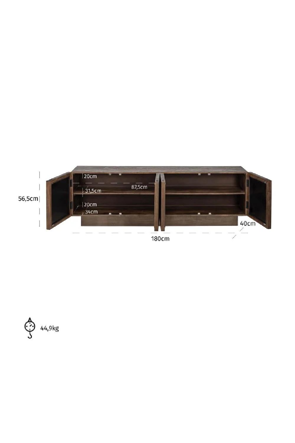 Mango Wood 4-Door TV Unit | Richmond Interiors Bryant | Oroa.com