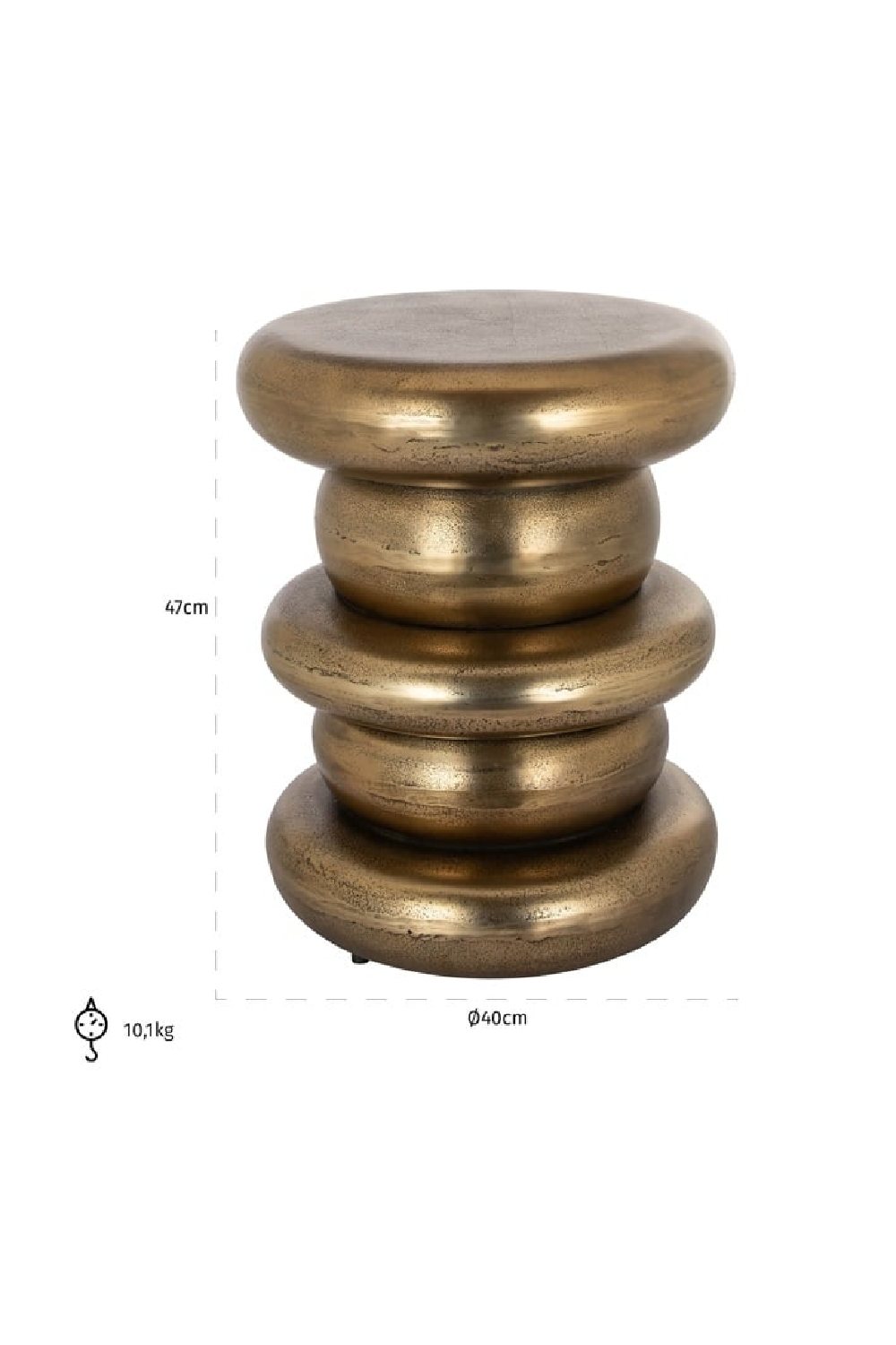 Gold Aluminium End Table | Oroa.com