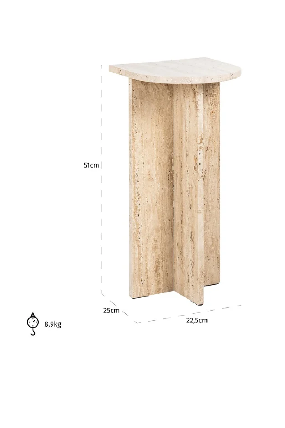 Travertine Modern End Table | Oroa.com