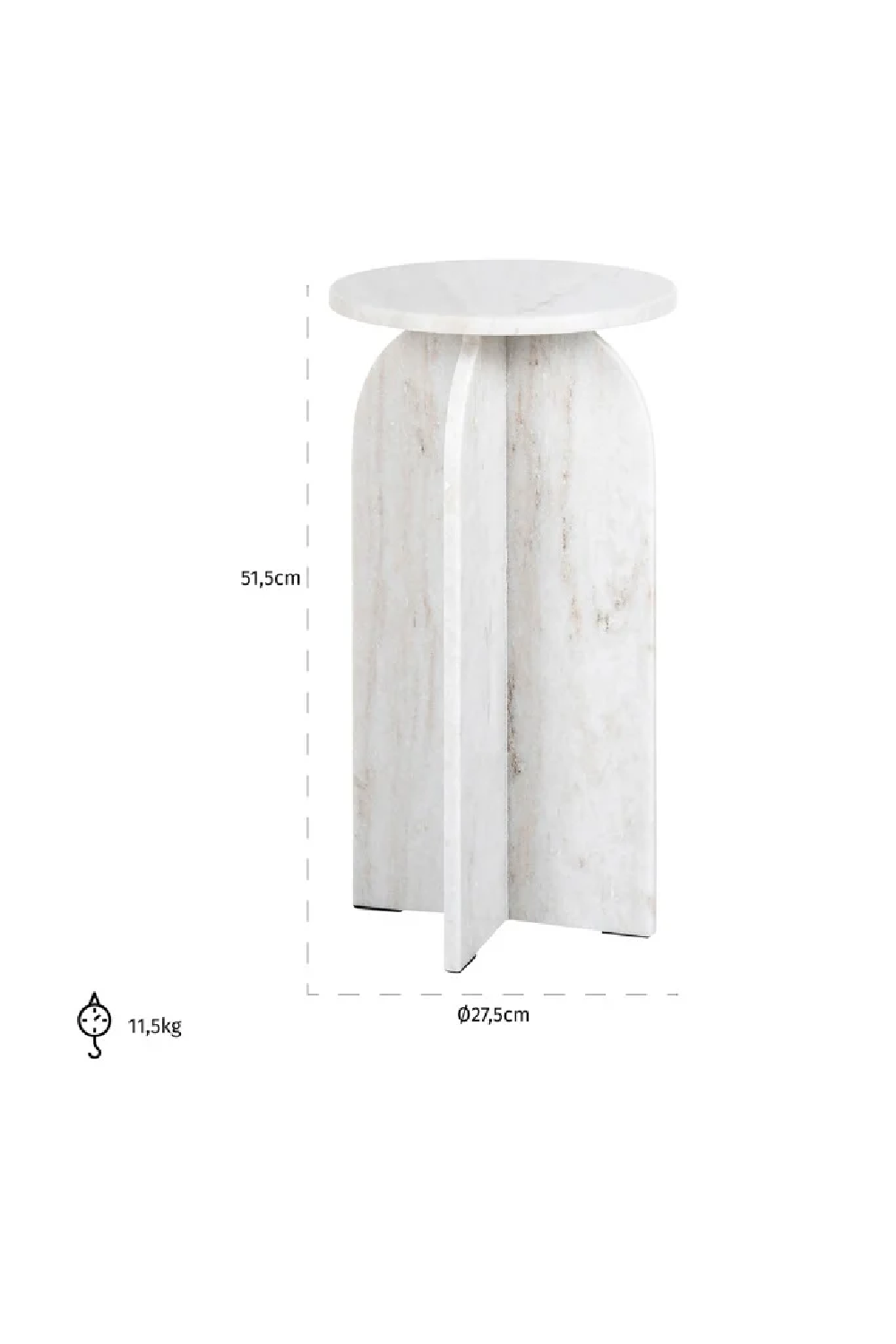 Beige Marble Round End Table | Richmond Interiors Luciano | Oroa.com