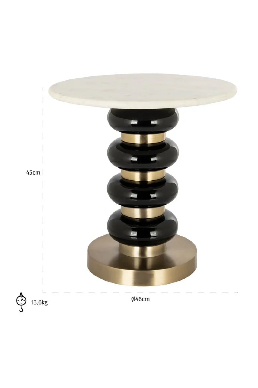 White Marble Side Table | Oroa.com