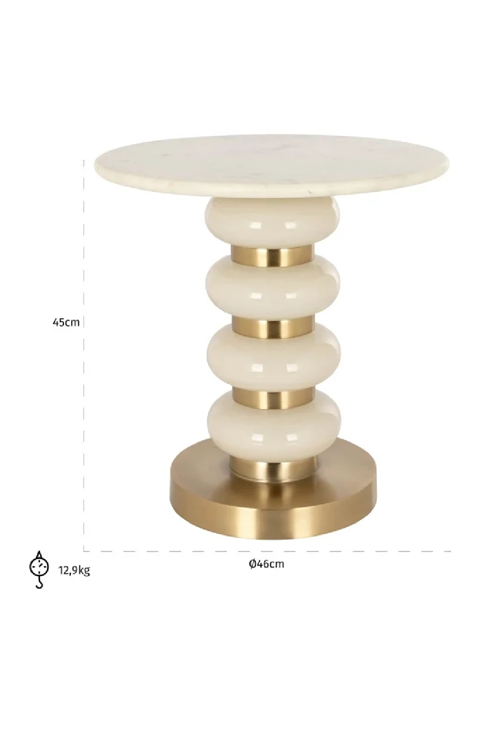 White Marble Side Table | Richmond Interiors Boann | Oroa.com