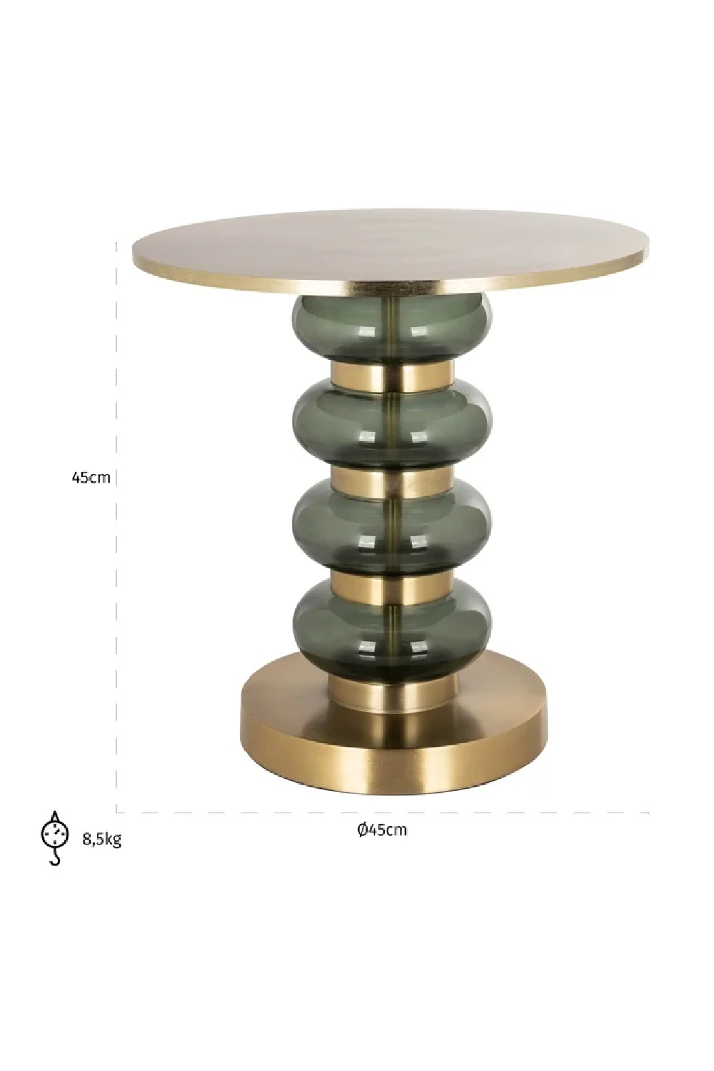 Green Glass Pedestal End Table | Oroa.com