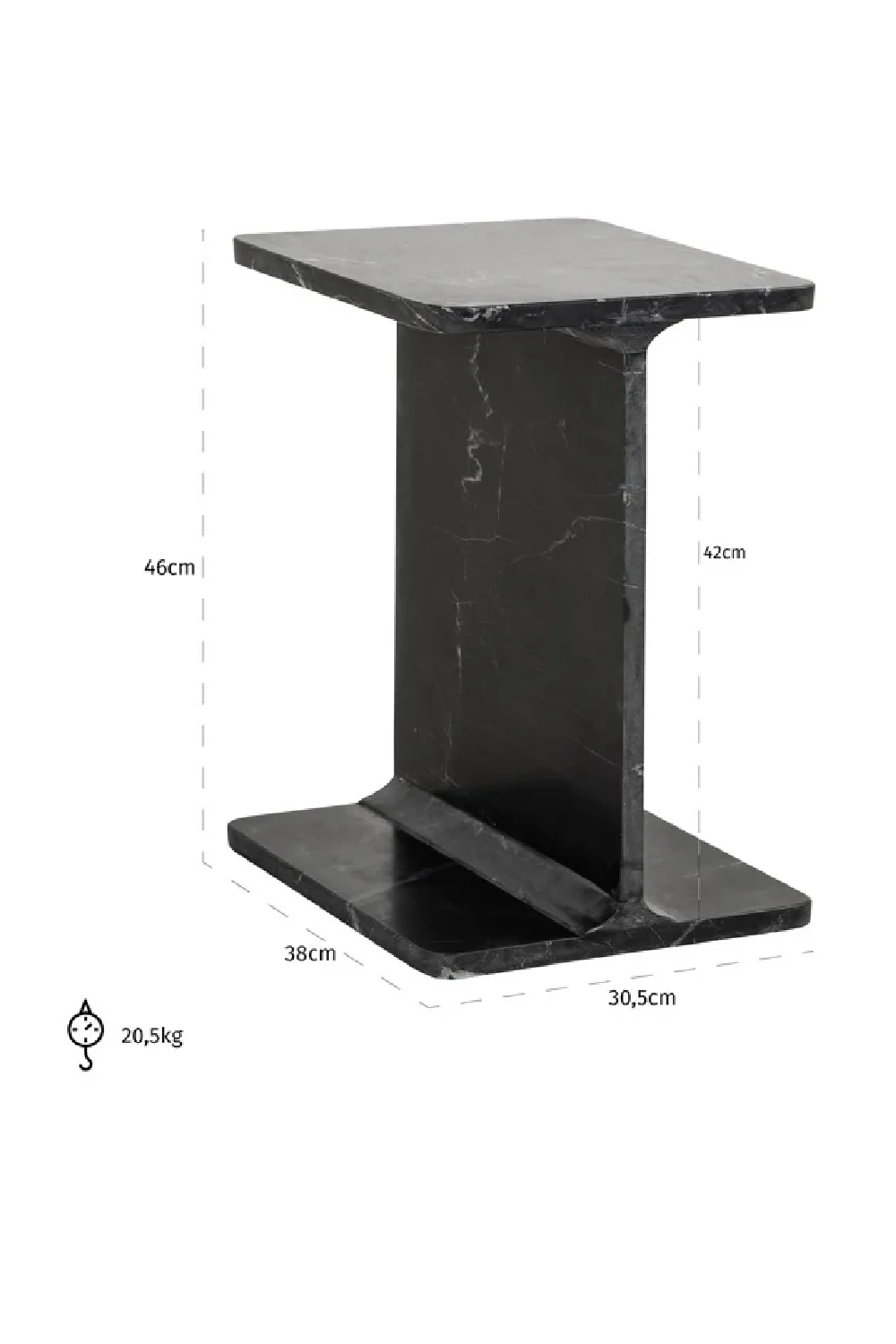 Black Marble End Table | Oroa.com