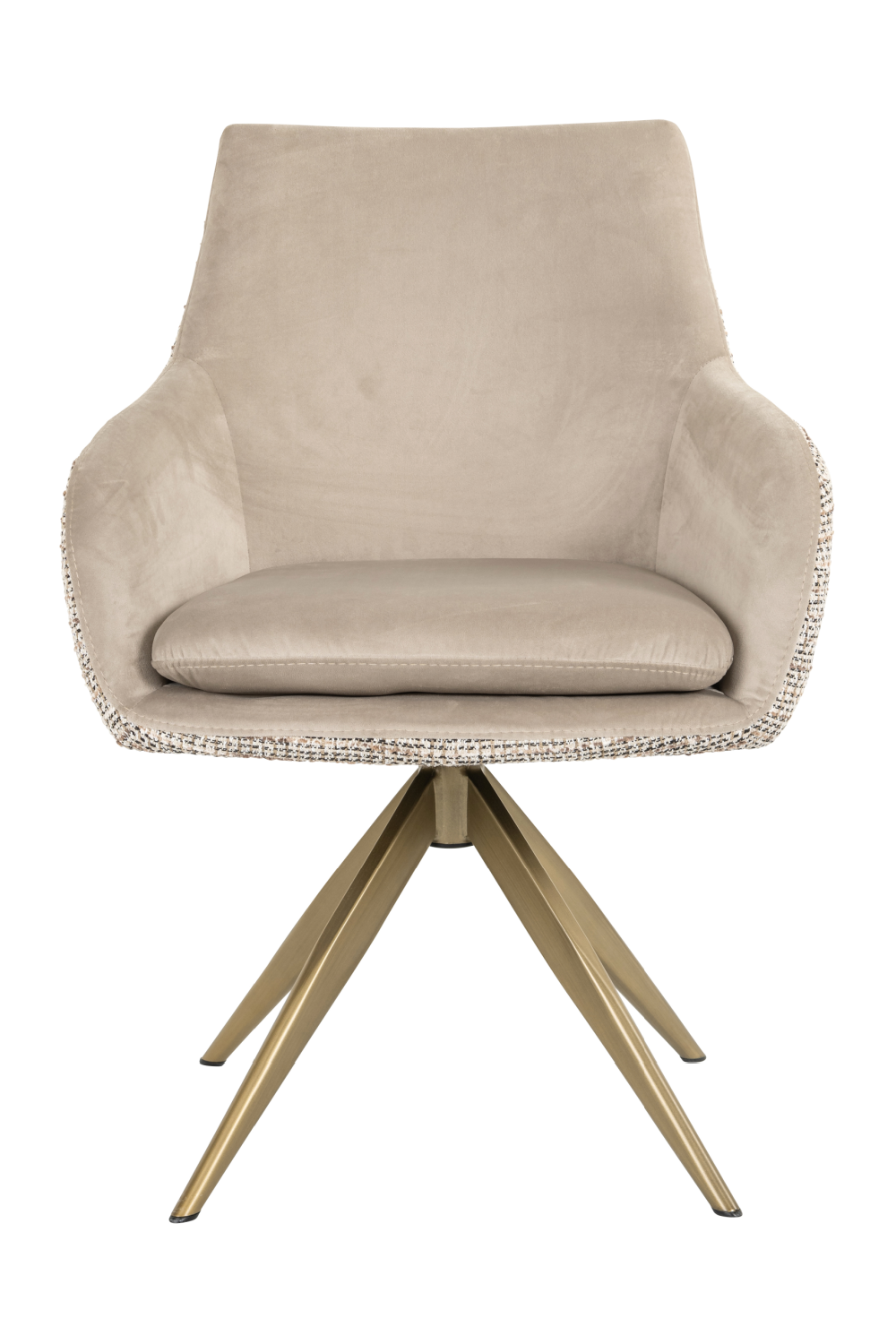 Khaki Velvet Swivel Chair | Oroa.com