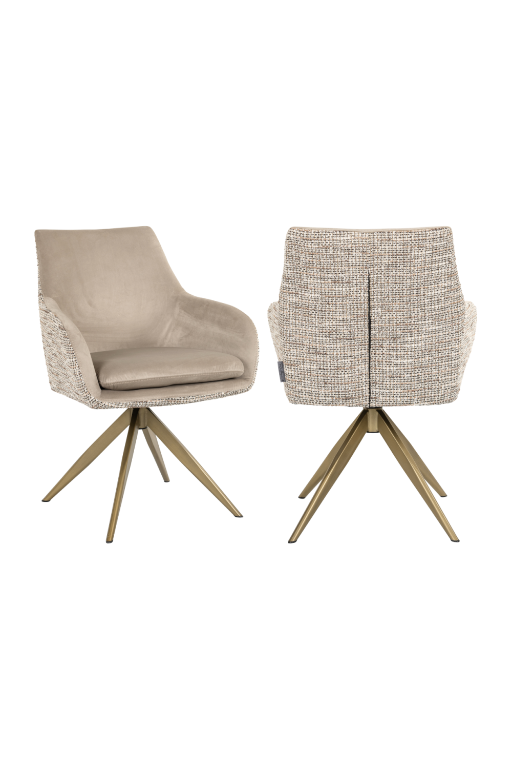 Khaki Velvet Swivel Chair | Oroa.com