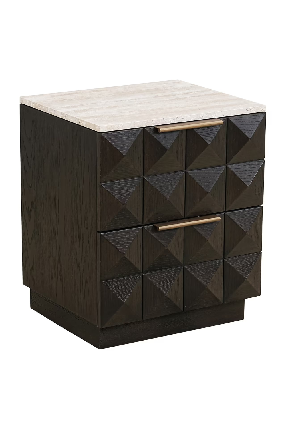 Brown Oak 2-Drawer Nightstand | Oroa.com