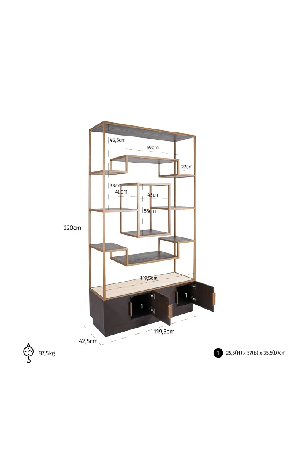 Brown Oak Display Cabinet | Oroa.com