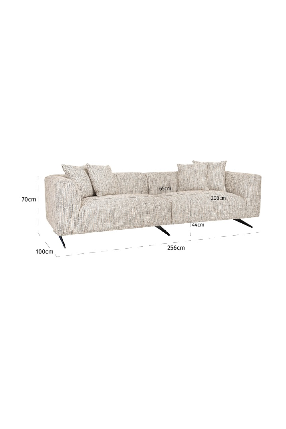 Metal Leg 3-Seater Sofa | Richmond Interiors Hoxton | Oroa.com