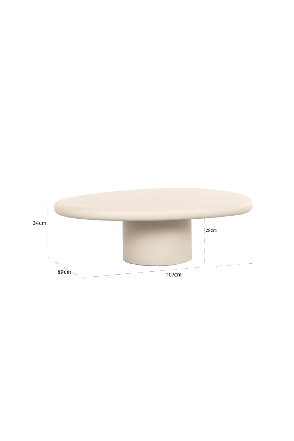 Beige Pedestal Coffee Table | Oroa.com