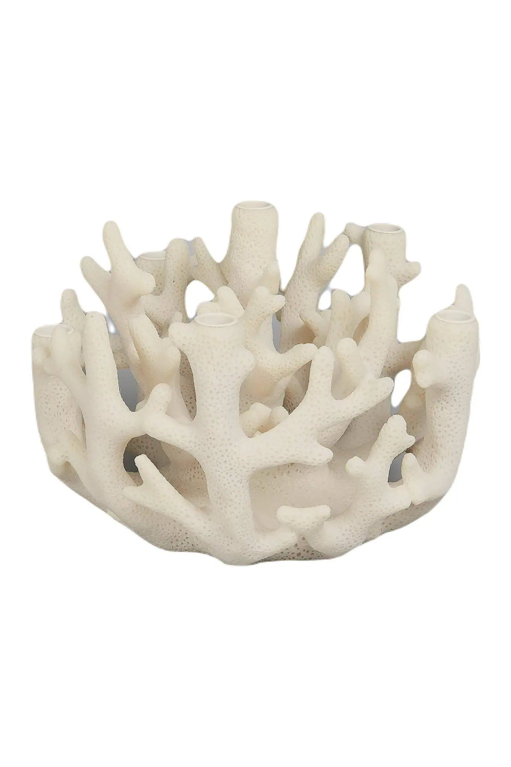 White Faux Coral Candle Holder | Richmond Interiors Clarice | Oroa.com
