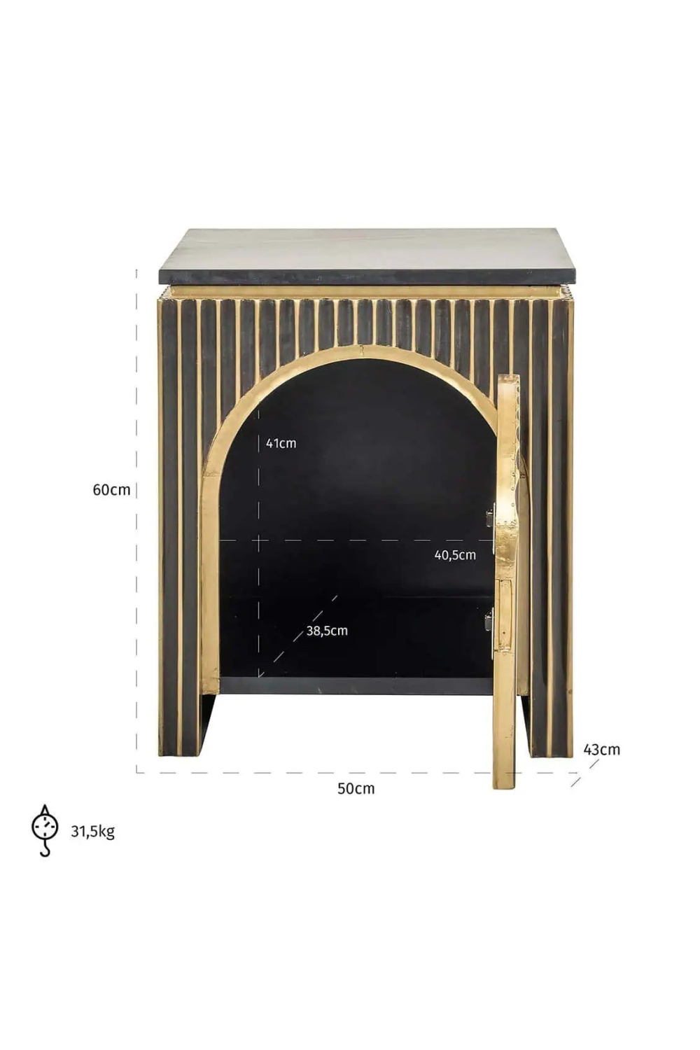 Arched 1-Door Nightstand | Oroa.com
