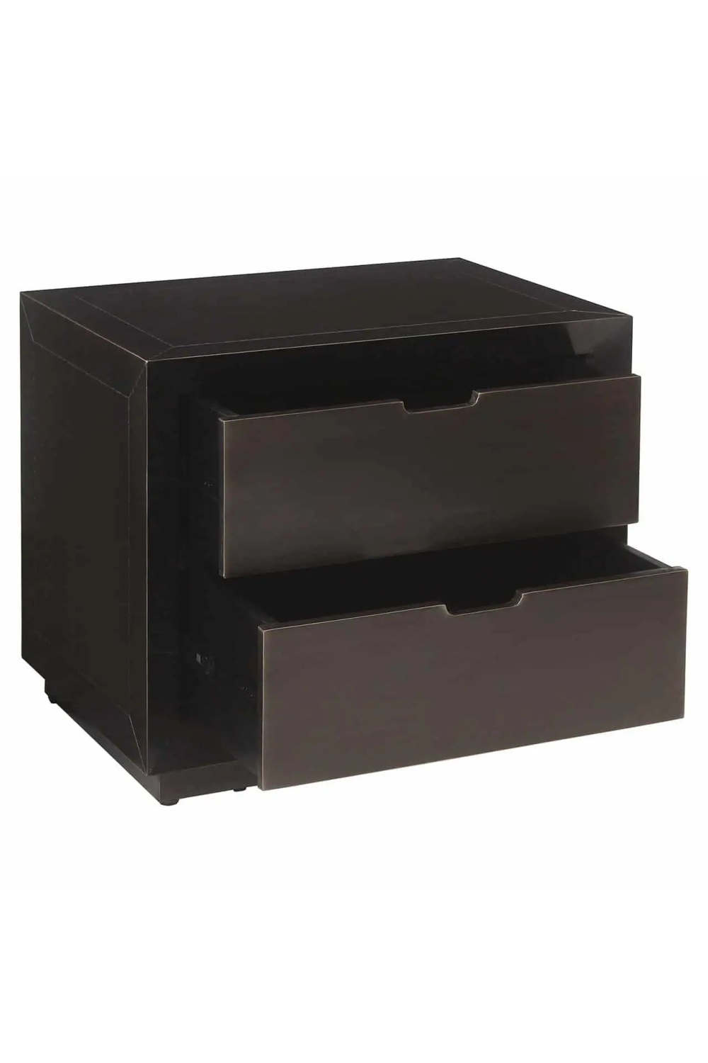 Brown Metal 2-Drawer Nightstand | Richmond Interiors Dante | Oroa.com