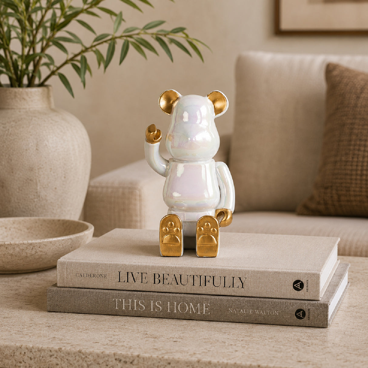 Modern European furniture - White Sitting Bear Decorative Object - www.oroa.com | Oroa.com
