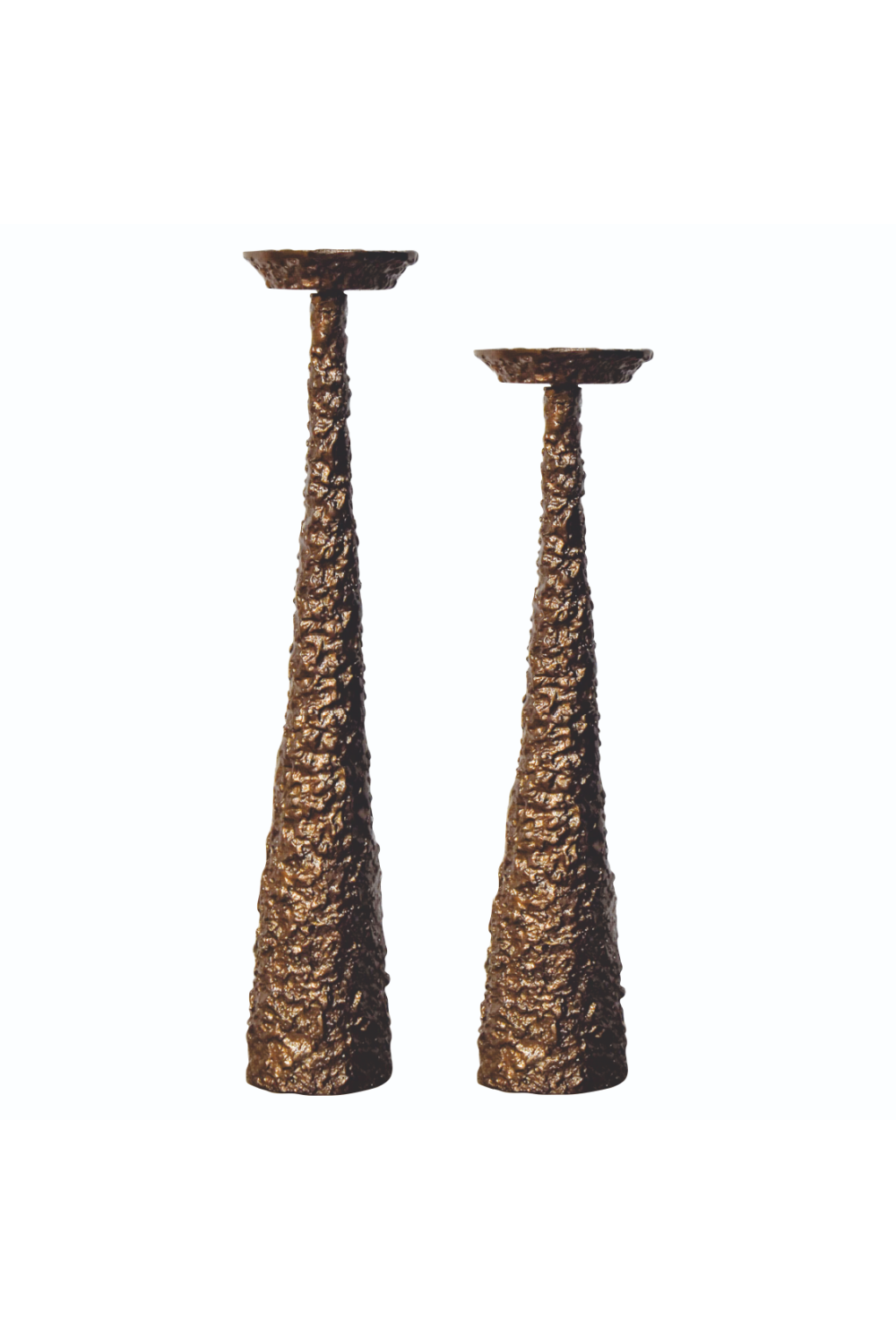 Brushed Gold Tapered Candle Holder | Oroa.com