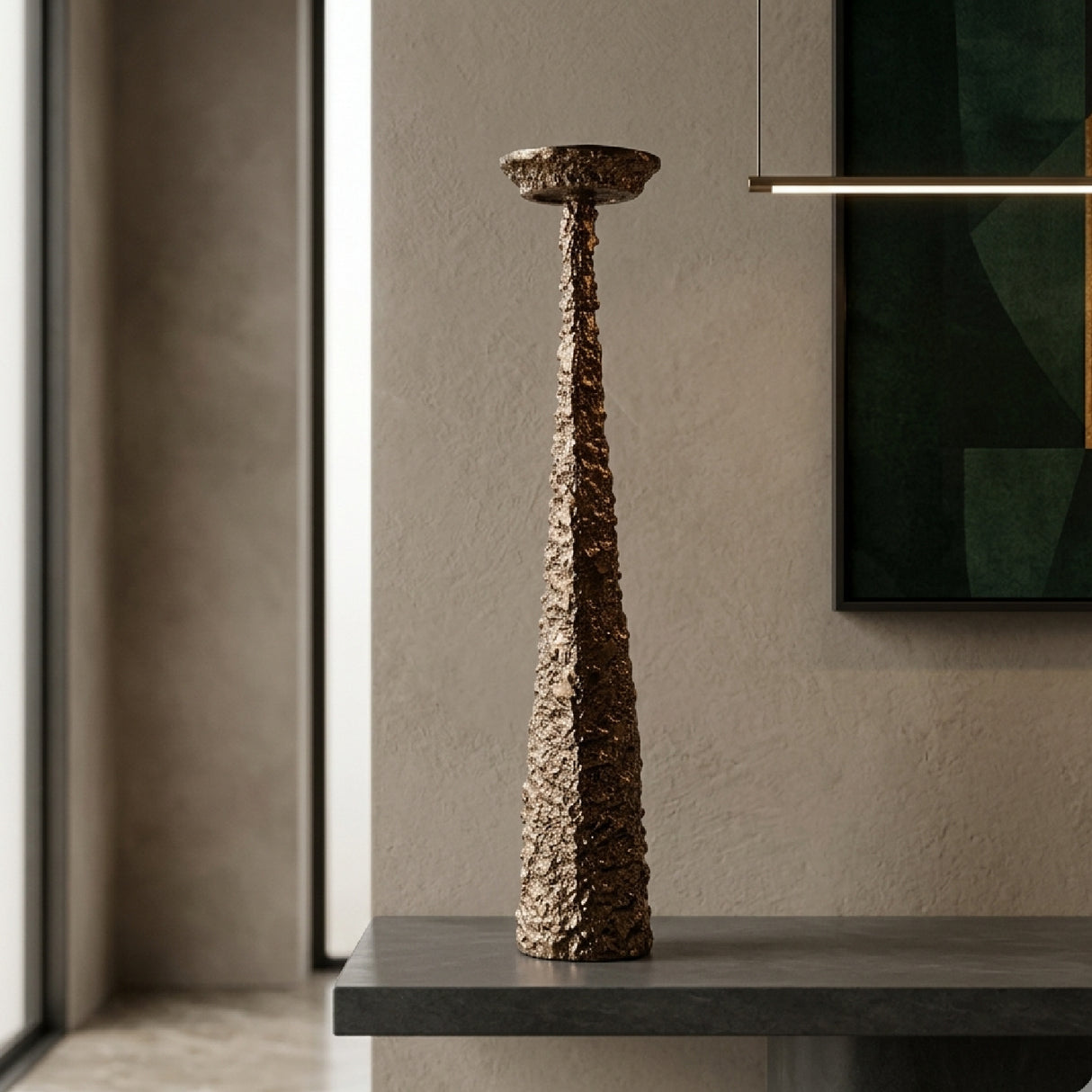 Brushed Gold Tapered Candle Holder | Oroa.com