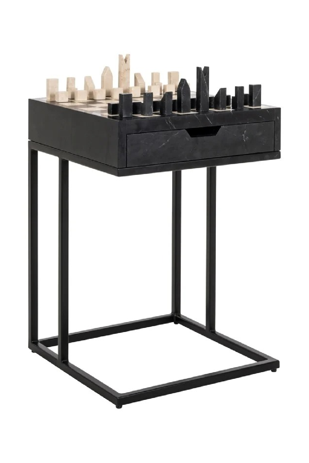 Black 1-Drawer Chess Table | Oroa.com