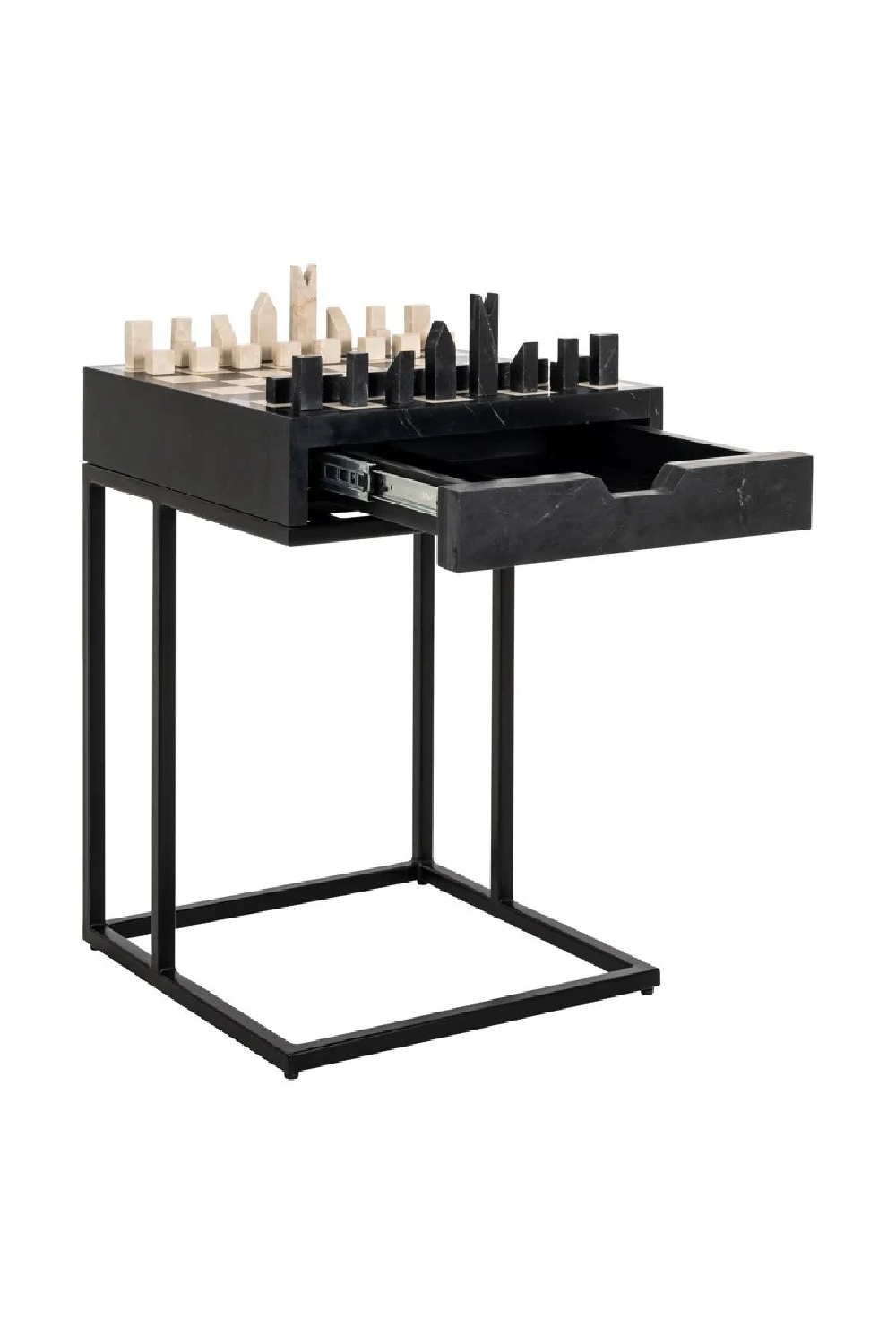 Black 1-Drawer Chess Table | Oroa.com