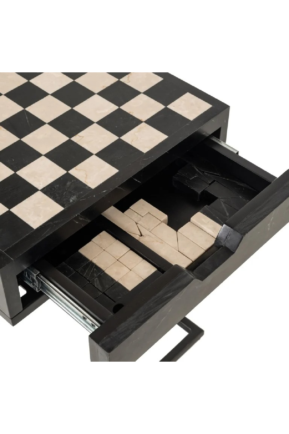Black 1-Drawer Chess Table | Oroa.com
