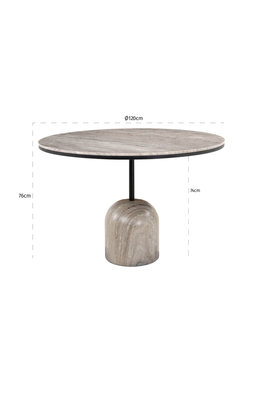 Round Travertine Dining Table | Oroa.com