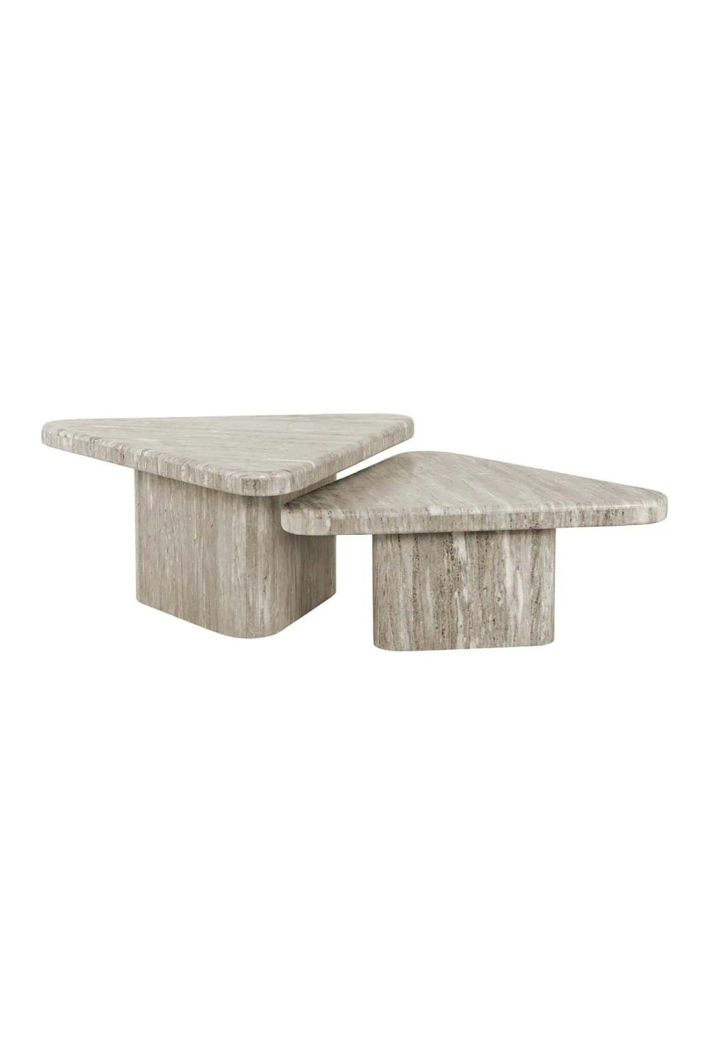 White Marble Triangle Coffee Tables (2) | Oroa.com